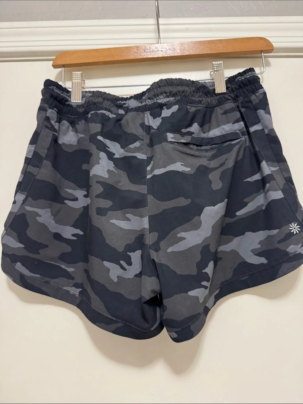 Athleta Gray Black Camo Kids Athletic Shorts